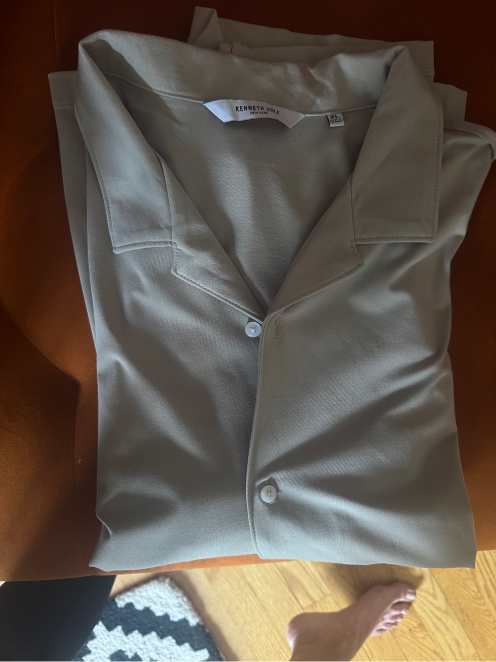Kenneth Cole Men’s  Light Beige Button Down. Lightweight for Summer. 
NWOT